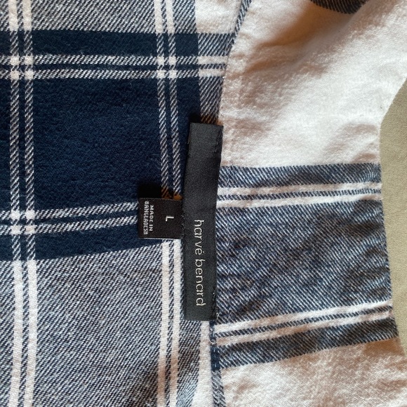 Harve Bernard blue and white plaid flannel shirt - Picture 4 of 4